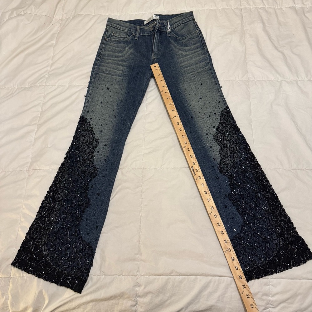 Vintage Paris Chic Women’s Flare Jeans Size 4 Originally 195.00 Embellished - Picture 13 of 13